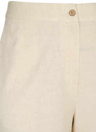 Pantalon taille haute en coton et en lin, Whitecap Gray, Packshot image number 2