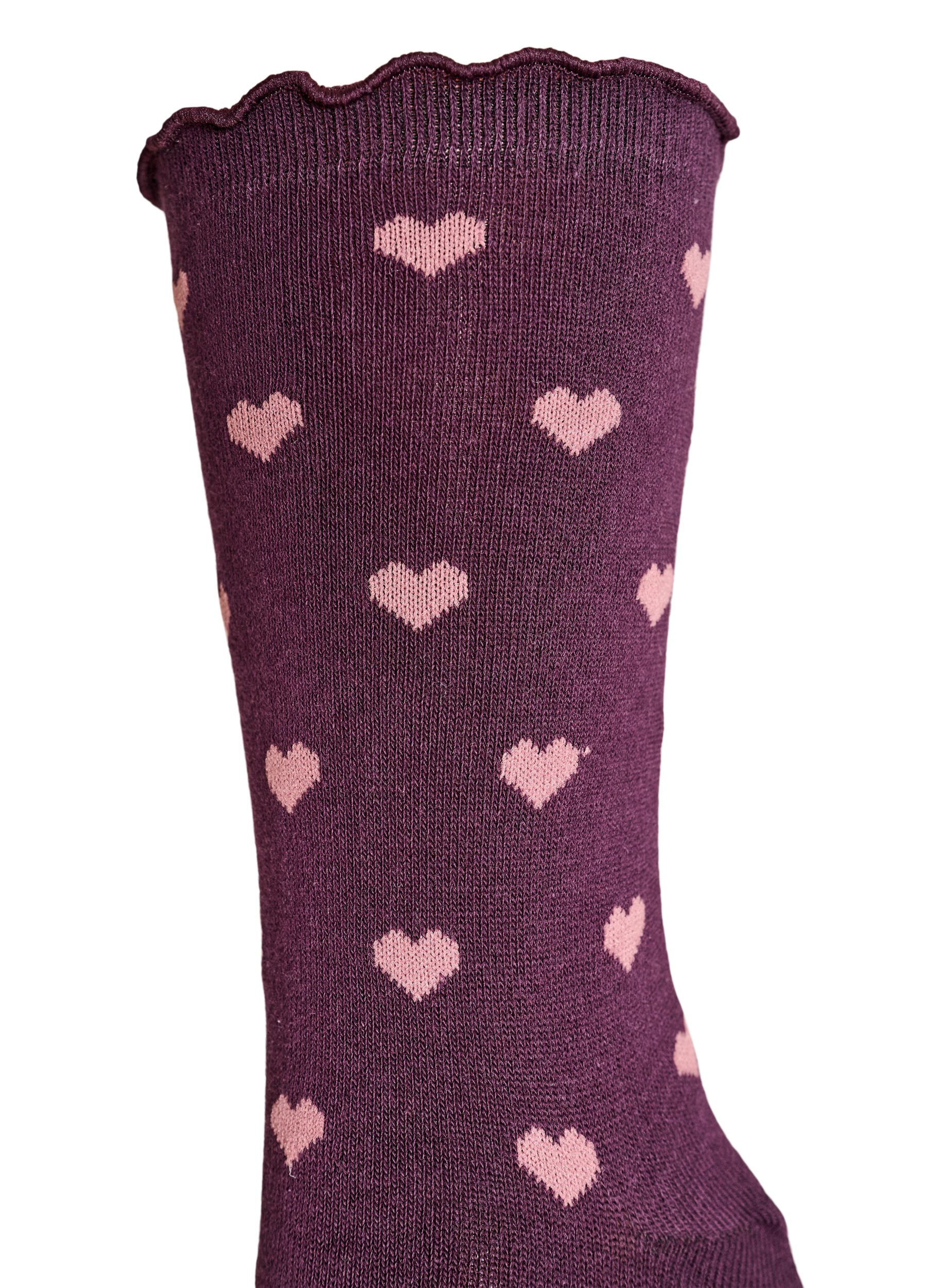 ZizziChaussettes en coton avec des motifs, Bordeaux, Packshot image number 2