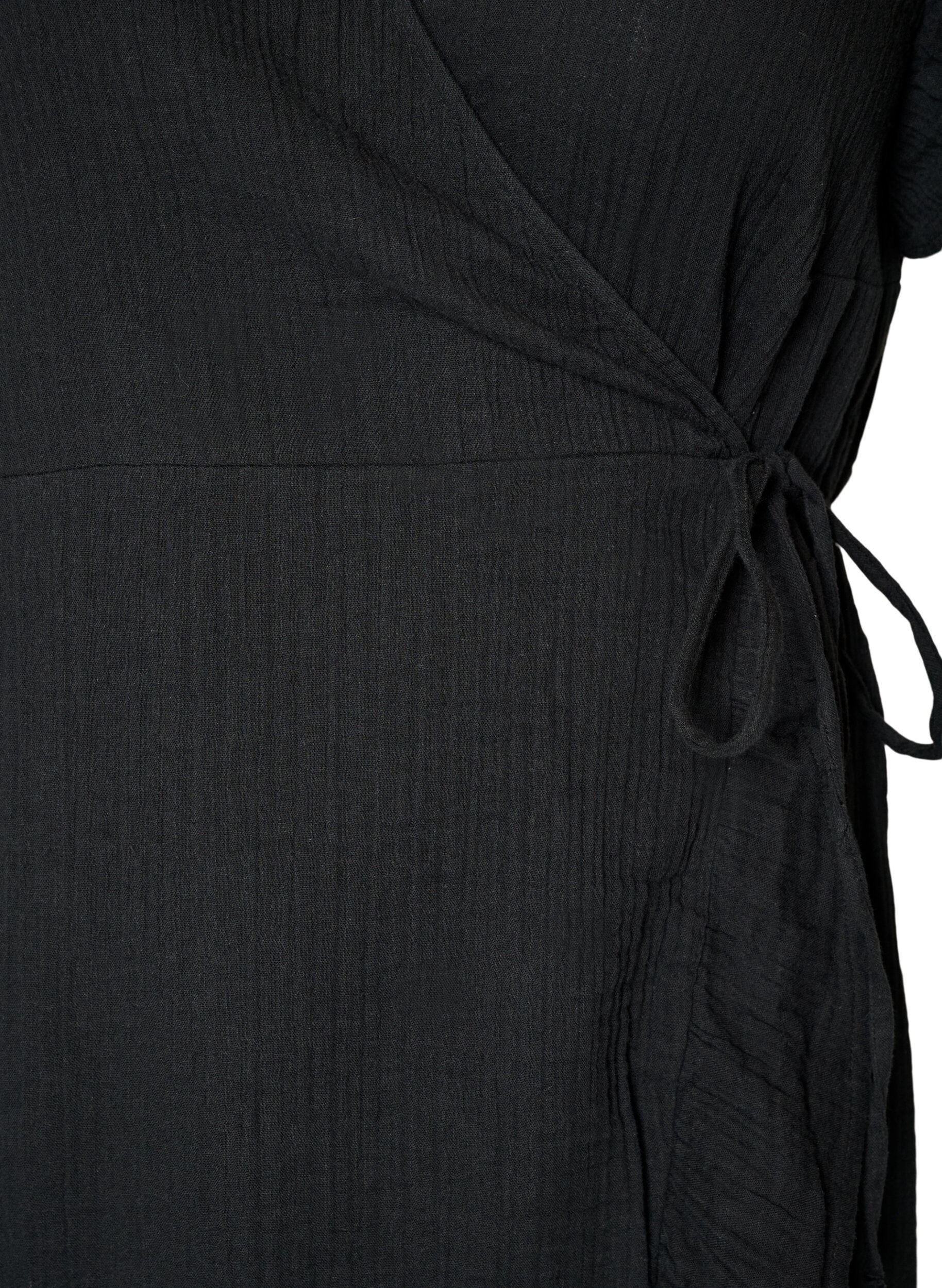 ZizziRobe portefeuille en mousseline de coton avec volants, Noir, Packshot image number 2