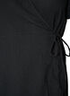 Robe portefeuille en mousseline de coton avec volants, Noir, Packshot image number 2