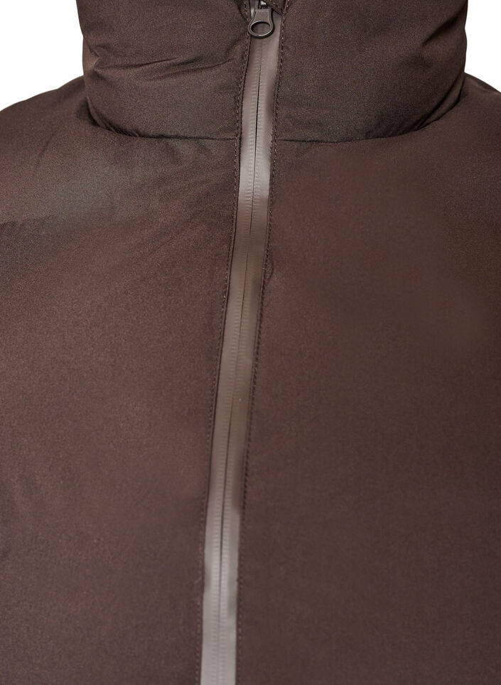 Doudoune sans manches courte avec col montant, Marron, Packshot image number 2