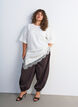 Blouse en jersey avec effet superpos&eacute; et dentelle, Vanille, Model image number 0