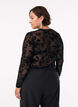 Blouse en maille &agrave; motif floral, Noir, Model image number 2