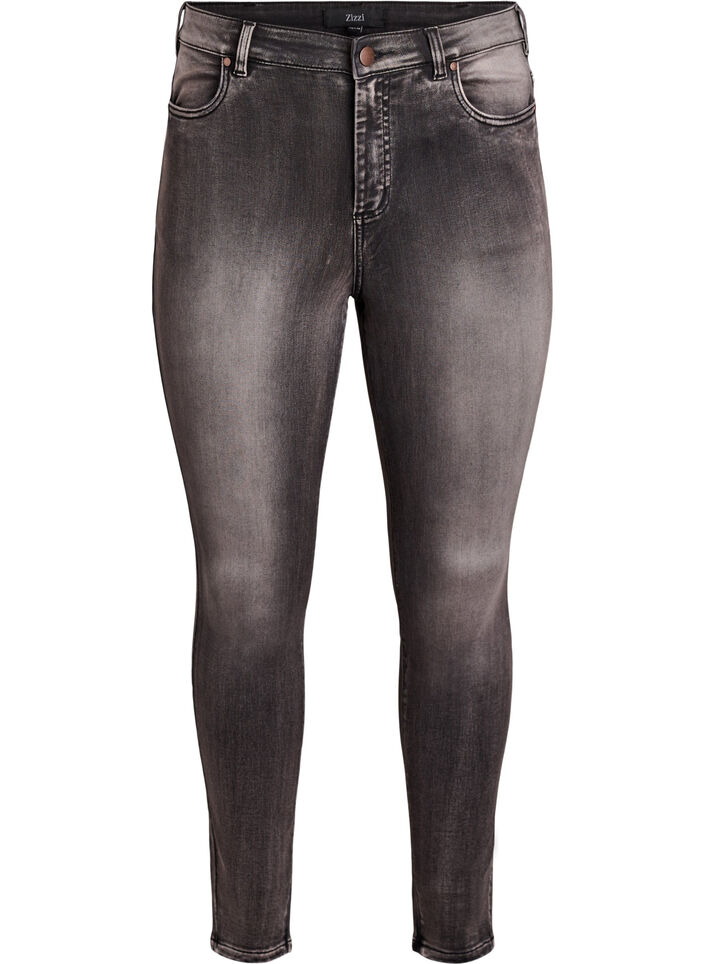 Jean Amy super slim &agrave; taille haute, Gris anthracite, Packshot image number 0