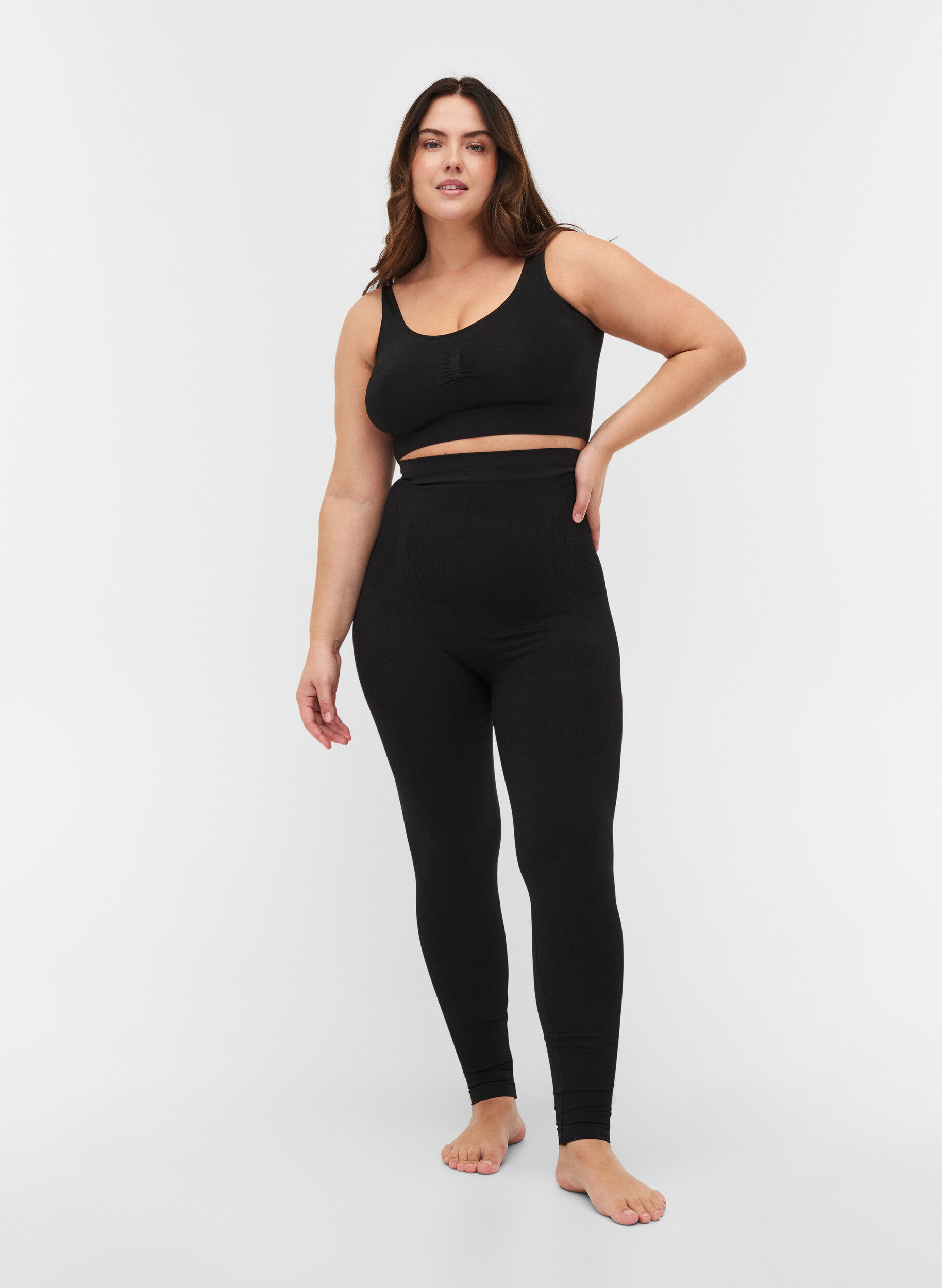 Zizzi Legging gainant taille haute, Black, Model image number 0
