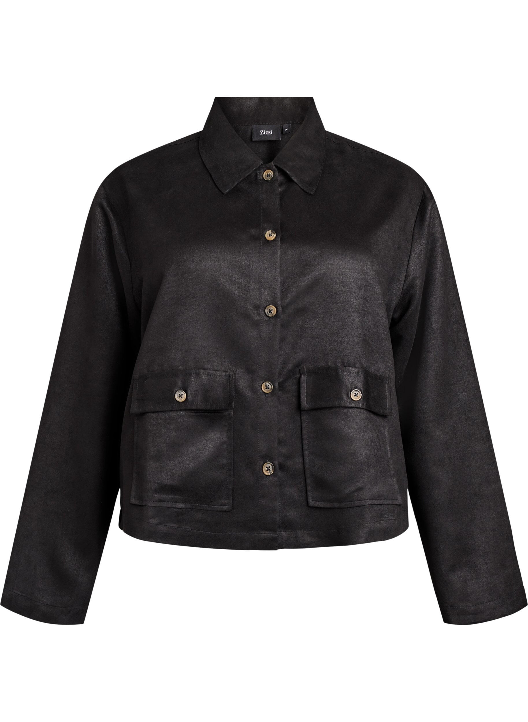 Veste courte en su&eacute;dine avec poches