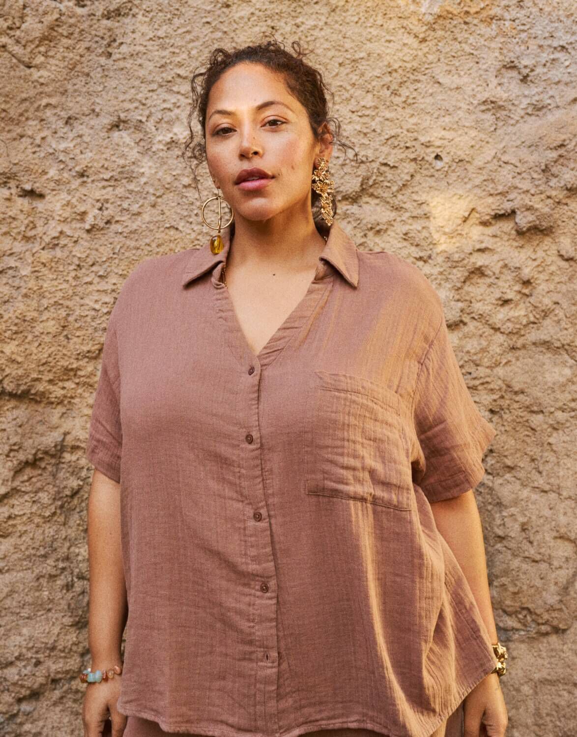 Blouses & chemises marron